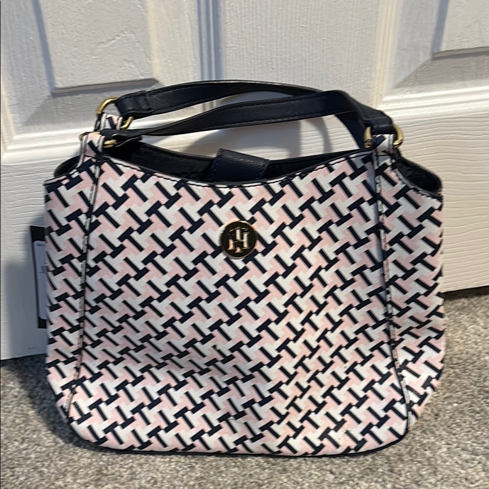 Pink and Black Patterned Women's Bag